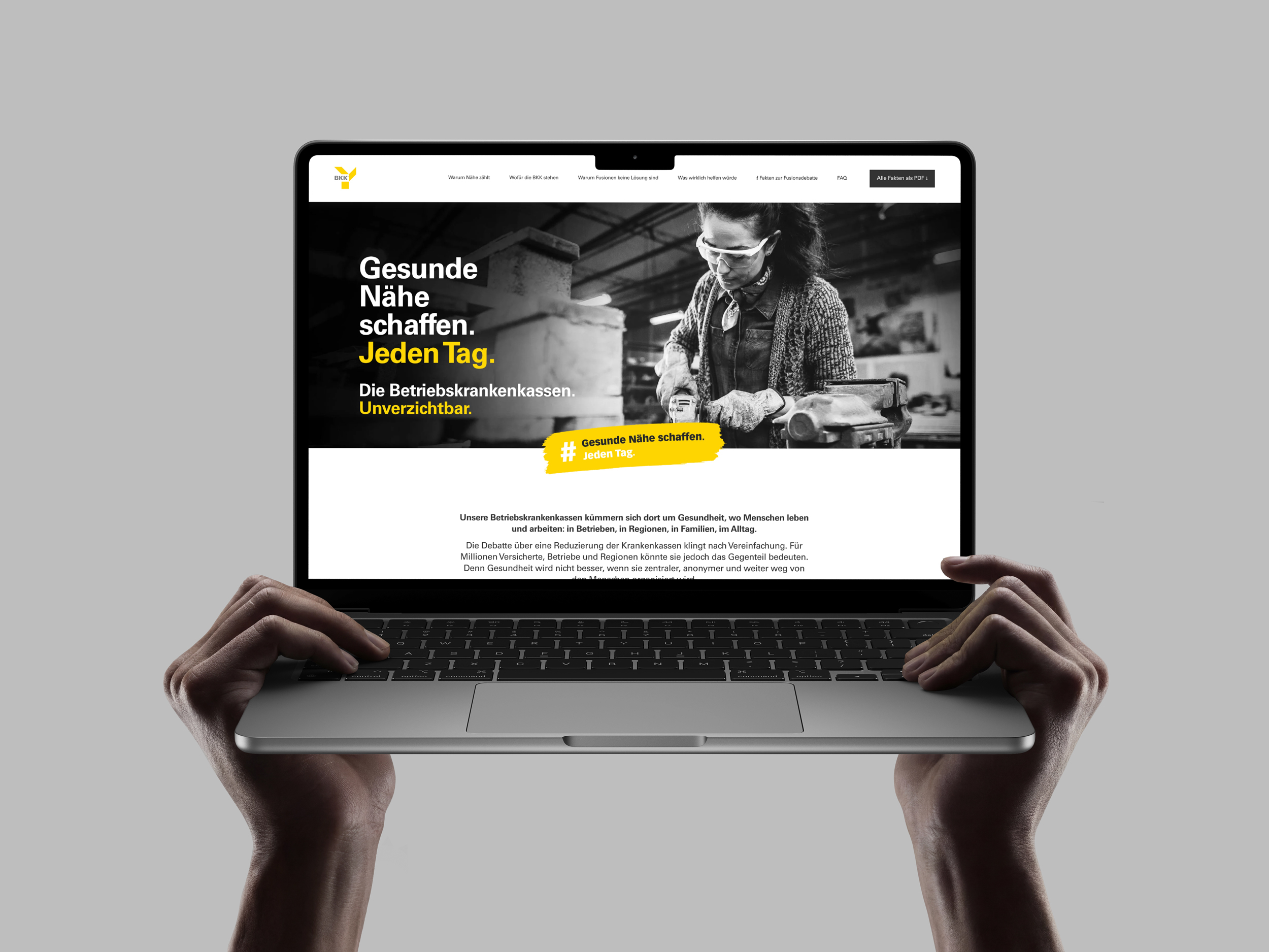 Website-Hero Gesunde Nähe