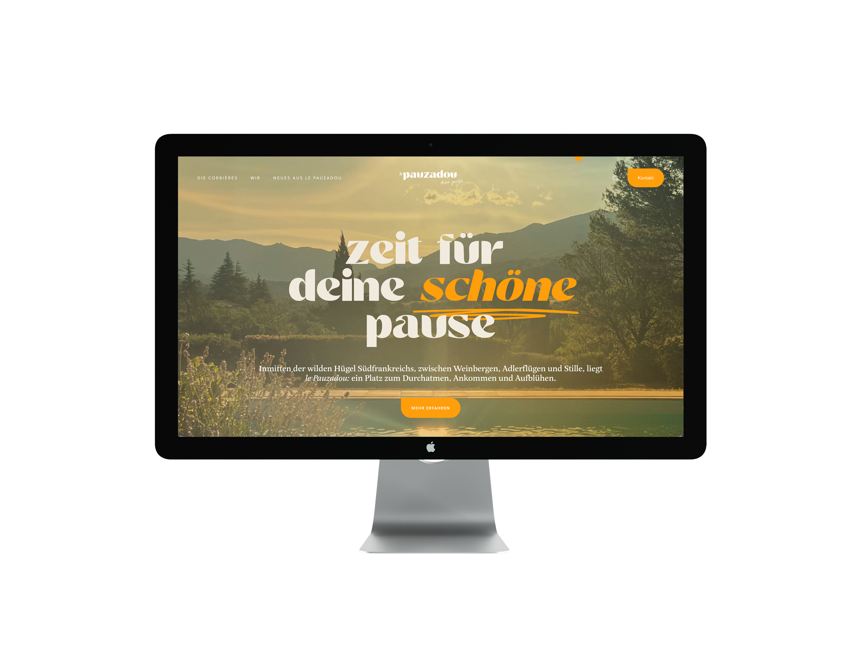 Website Le Pauzadou am Desktop